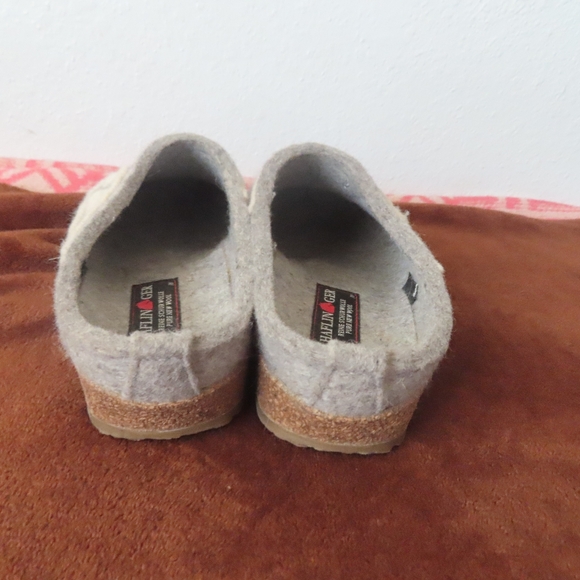 Haflinger Gray Wool Slippers clogs Size 38 US 7 - Picture 5 of 7